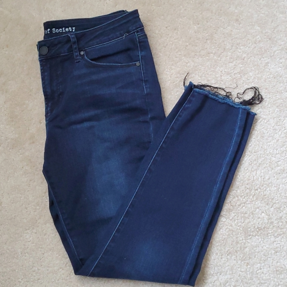 Dark denim frayed bottom